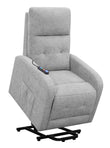 Howie Tufted Upholstered Power Lift Recliner Gray - 609402P - Bien Home Furniture & Electronics