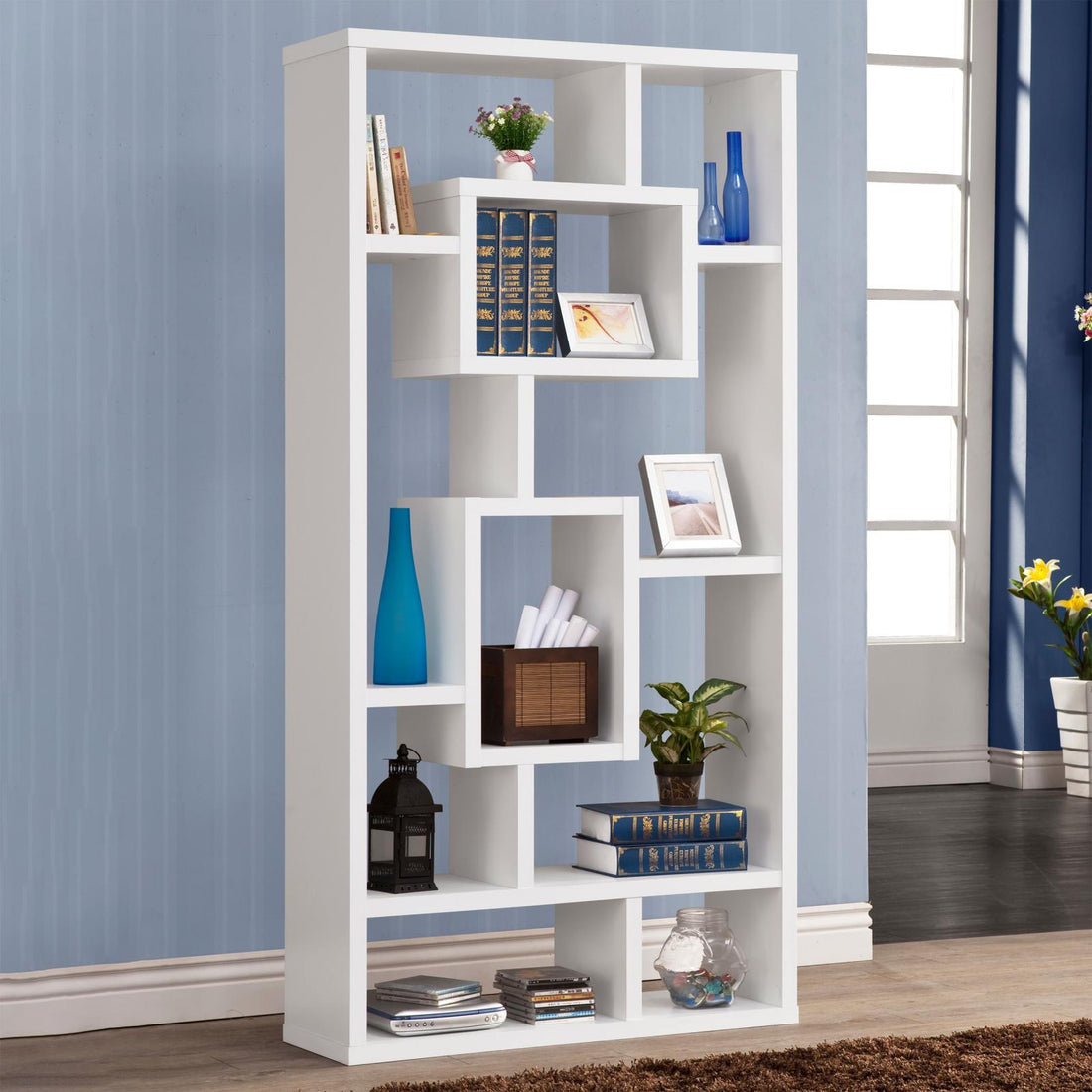 Howie White 10-Shelf Bookcase - 800157 - Bien Home Furniture &amp; Electronics
