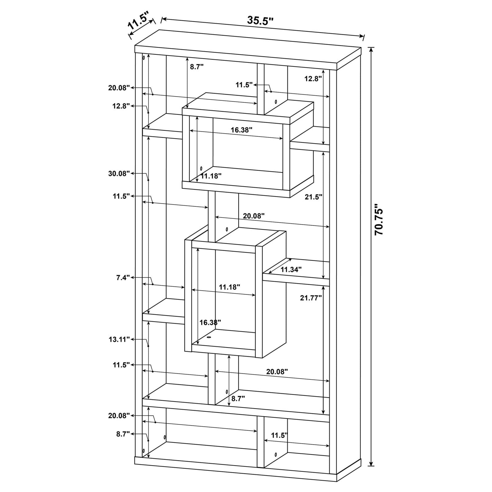 Howie White 10-Shelf Bookcase - 800157 - Bien Home Furniture &amp; Electronics