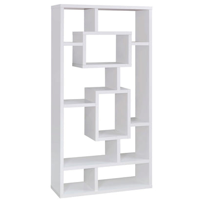 Howie White 10-Shelf Bookcase - 800157 - Bien Home Furniture &amp; Electronics