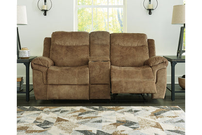 Huddle-Up Nutmeg Glider Reclining Loveseat with Console - 8230494 - Bien Home Furniture &amp; Electronics