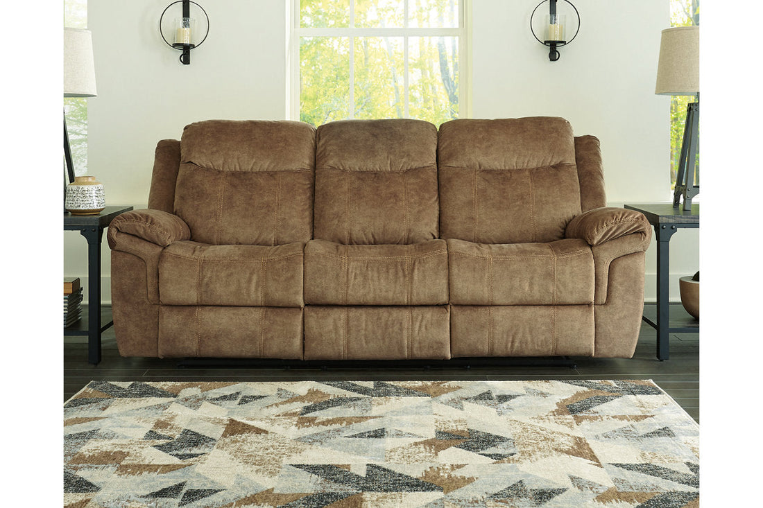 Huddle-Up Nutmeg Reclining Sofa with Drop Down Table - 8230489 - Bien Home Furniture &amp; Electronics