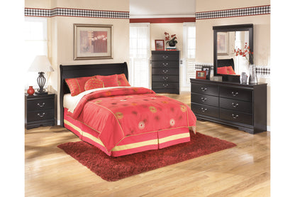 Huey Vineyard Black Full Sleigh Headboard - B128-87 - Bien Home Furniture &amp; Electronics
