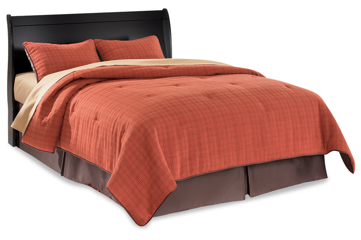 Huey Vineyard Black Queen Sleigh Headboard - B128-77 - Bien Home Furniture &amp; Electronics