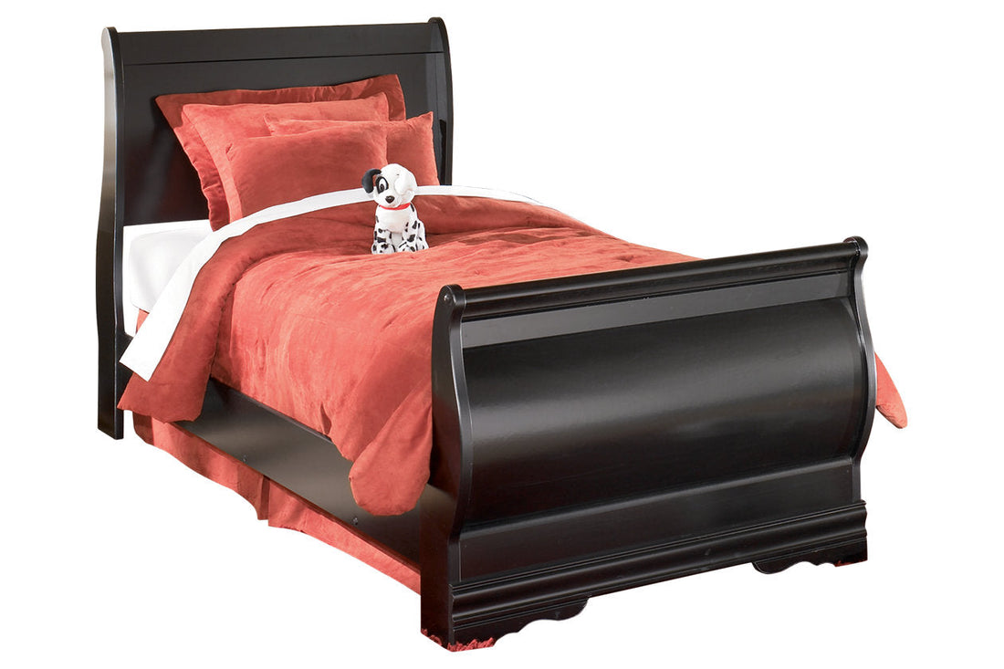 Huey Vineyard Black Twin Sleigh Bed - SET | B128-62 | B128-63 | B128-82 - Bien Home Furniture &amp; Electronics