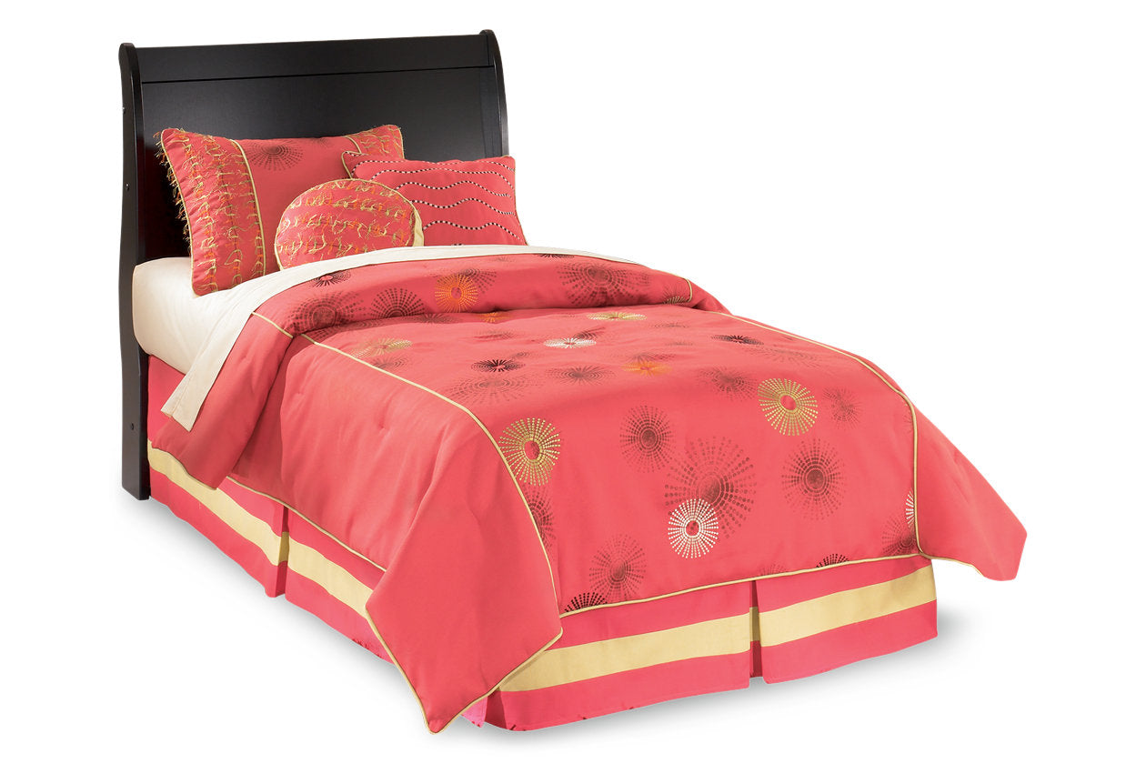 Huey Vineyard Black Twin Sleigh Headboard - B128-63 - Bien Home Furniture &amp; Electronics