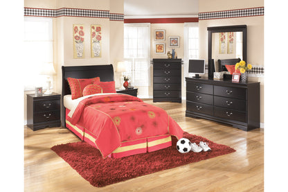 Huey Vineyard Black Twin Sleigh Headboard - B128-63 - Bien Home Furniture &amp; Electronics