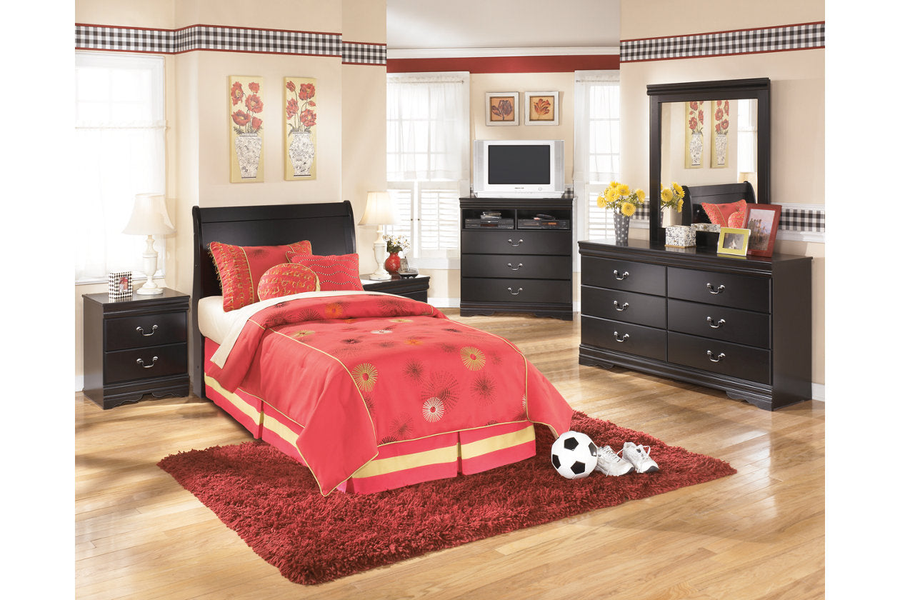 Huey Vineyard Black Twin Sleigh Headboard - B128-63 - Bien Home Furniture &amp; Electronics