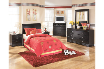 Huey Vineyard Black Twin Sleigh Headboard - B128-63 - Bien Home Furniture &amp; Electronics