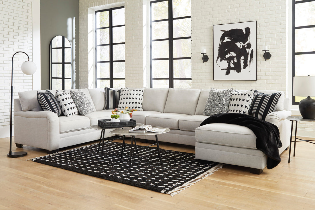 Huntsworth Dove Gray 5-Piece RAF Chaise Sectional - SET | 3970217 | 3970234 | 3970277 | 3970255 | 3970246 - Bien Home Furniture & Electronics