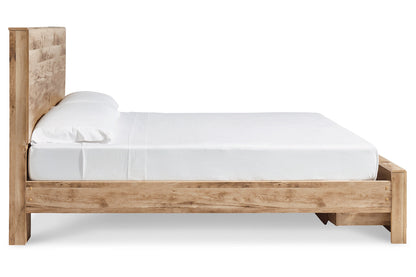 Hyanna Tan King Panel Storage Bed - SET | B100-14 | B1050-56S | B1050-58 | B1050-95 - Bien Home Furniture &amp; Electronics
