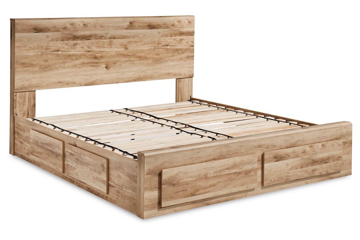 Hyanna Tan Queen Panel Storage Bedwith 2 Under Bed Storage Drawer - SET | B100-13 | B1050-54S | B1050-57 | B1050-60(2) - Bien Home Furniture &amp; Electronics