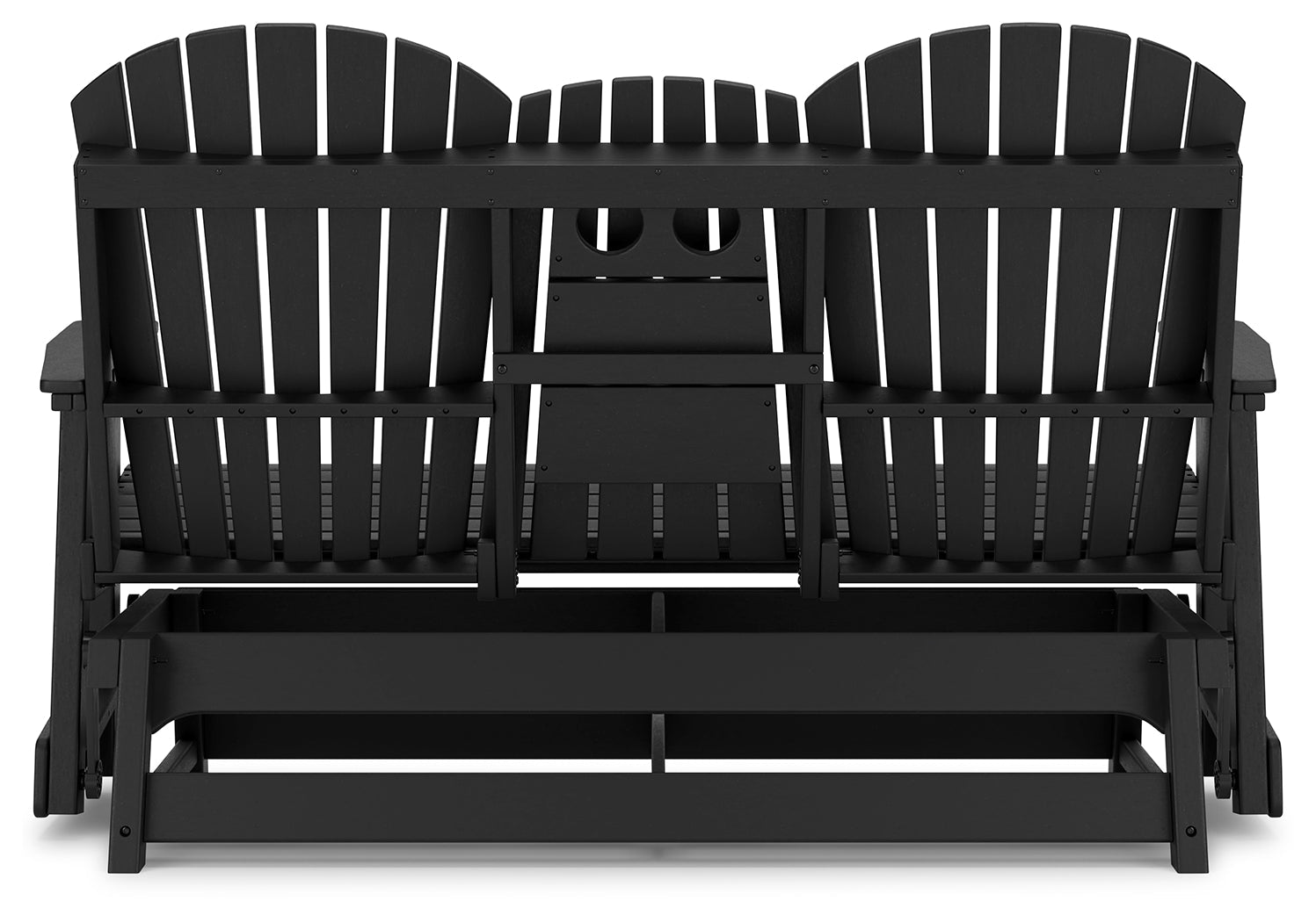 Hyland wave Black Outdoor Glider Loveseat - P108-835 - Bien Home Furniture &amp; Electronics