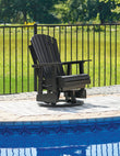 Hyland wave Black Outdoor Swivel Glider Chair - P108-820 - Bien Home Furniture & Electronics