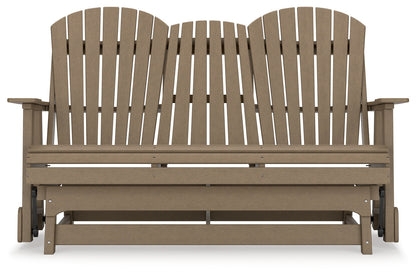 Hyland wave Driftwood Outdoor Glider Loveseat - P114-835 - Bien Home Furniture &amp; Electronics