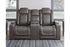 HyllMont Gray Power Reclining Loveseat with Console - 9300318 - Bien Home Furniture & Electronics
