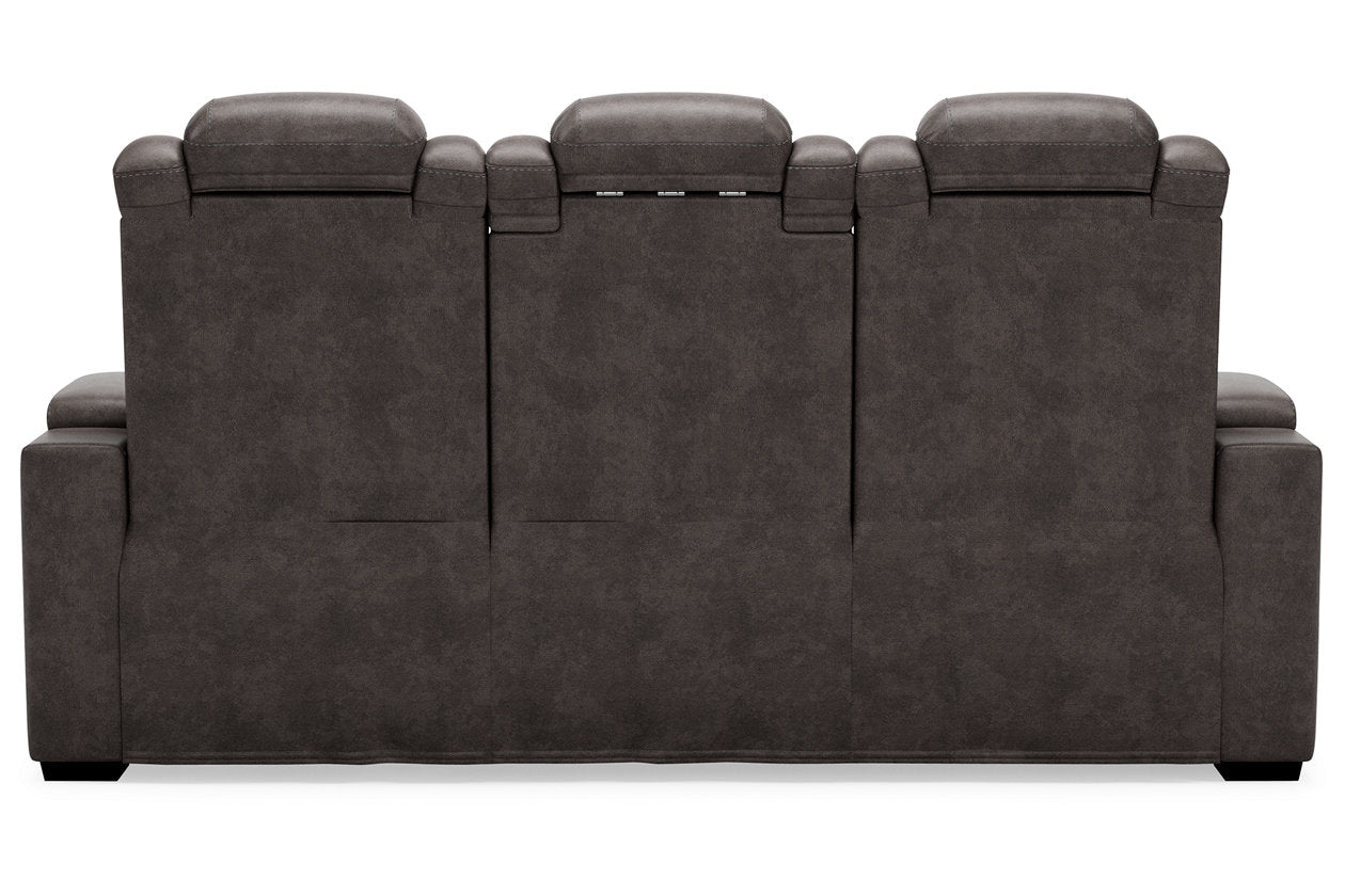 HyllMont Gray Power Reclining Sofa - 9300315 - Bien Home Furniture &amp; Electronics