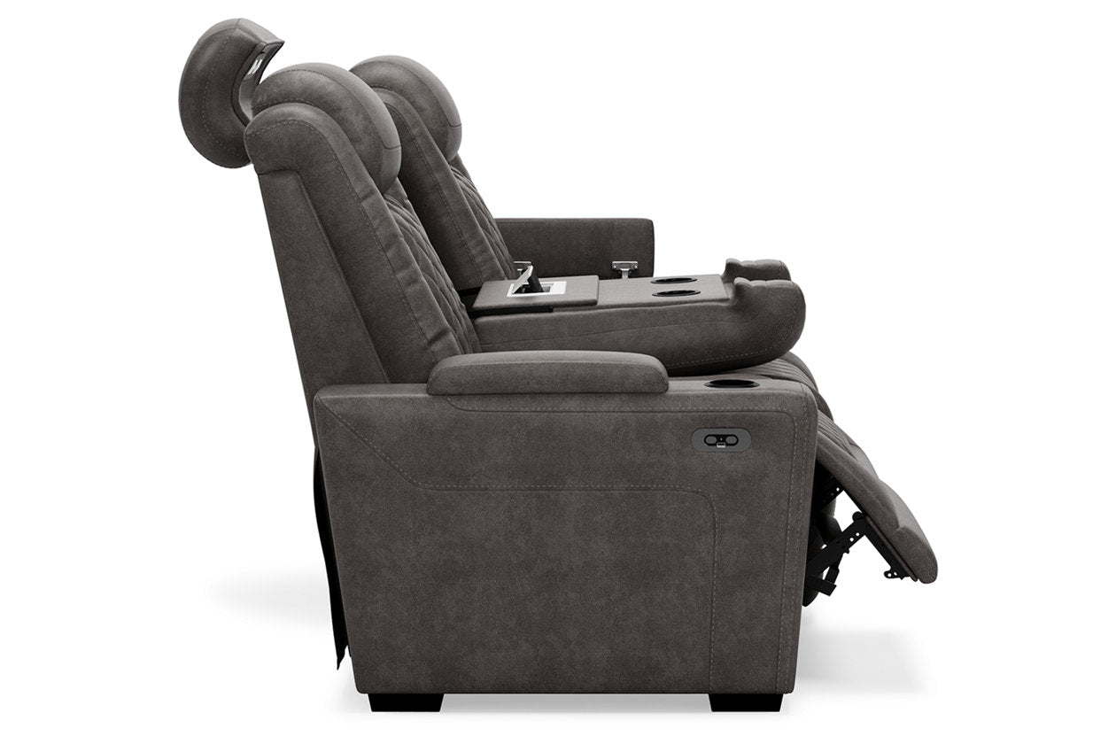 HyllMont Gray Power Reclining Sofa - 9300315 - Bien Home Furniture &amp; Electronics