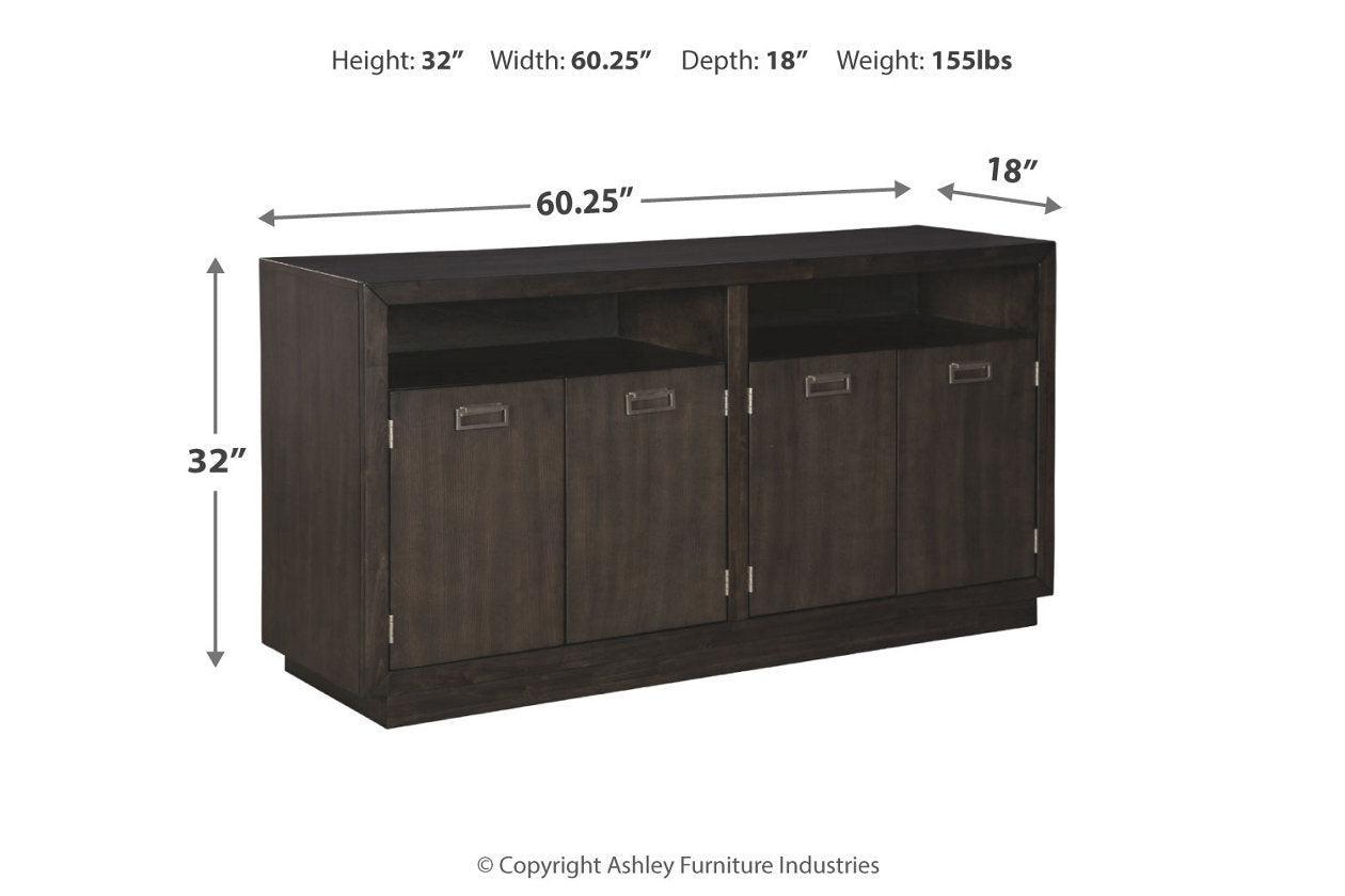 Hyndell Dark Brown Dining Server - D731-60 - Bien Home Furniture &amp; Electronics