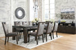 Hyndell Gray/Dark Brown Extendable Dining Set - SET | D731-35 | D731-01(4) - Bien Home Furniture & Electronics