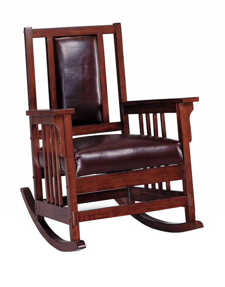 Ida Tobacco/Dark Brown Upholstered Rocking Chair - 600058 - Bien Home Furniture &amp; Electronics