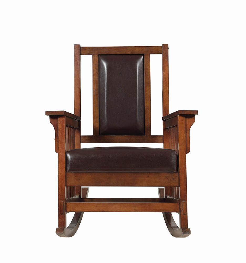 Ida Tobacco/Dark Brown Upholstered Rocking Chair - 600058 - Bien Home Furniture &amp; Electronics