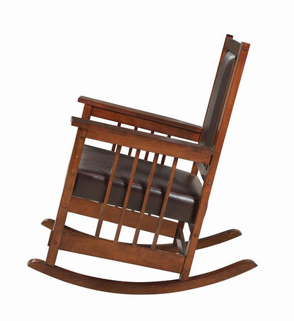 Ida Tobacco/Dark Brown Upholstered Rocking Chair - 600058 - Bien Home Furniture &amp; Electronics