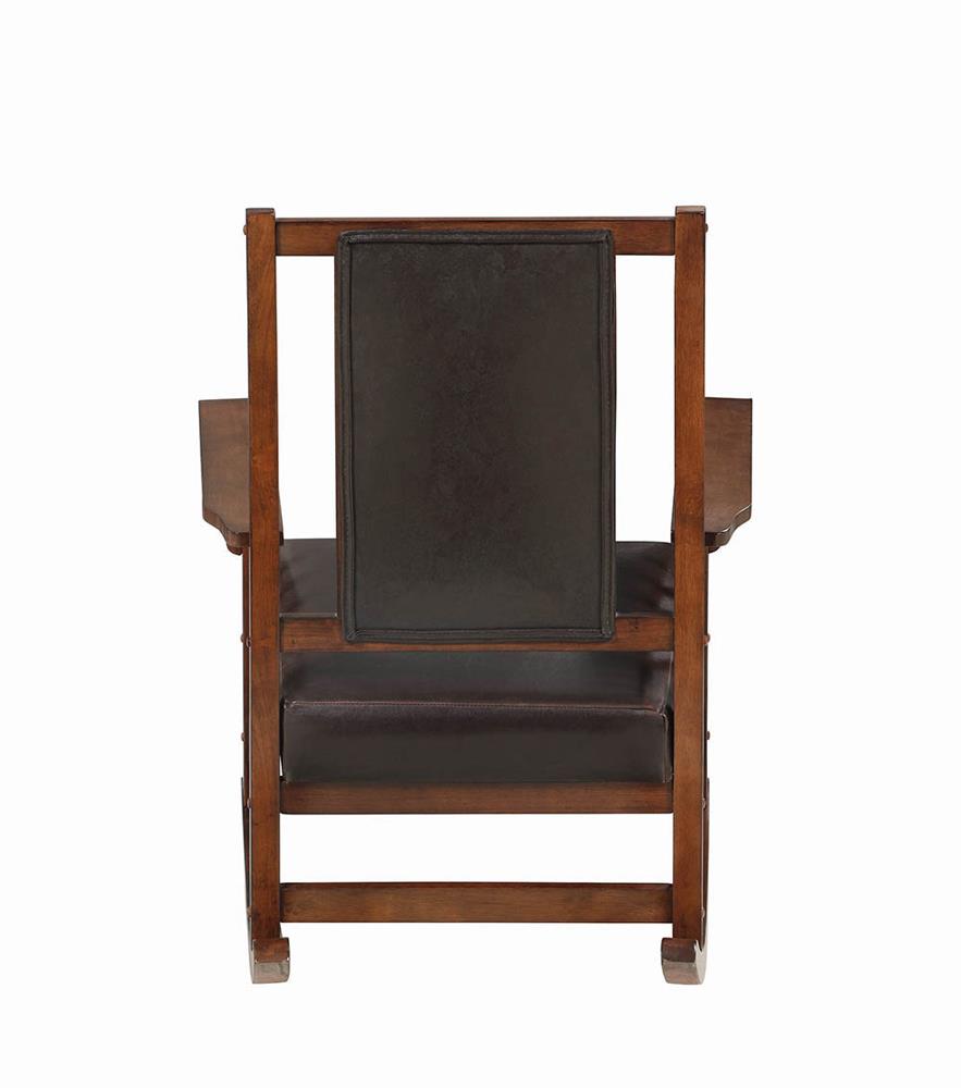 Ida Tobacco/Dark Brown Upholstered Rocking Chair - 600058 - Bien Home Furniture &amp; Electronics