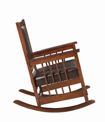 Ida Tobacco/Dark Brown Upholstered Rocking Chair - 600058 - Bien Home Furniture &amp; Electronics