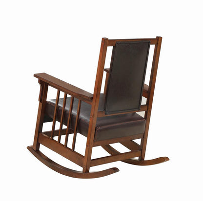 Ida Tobacco/Dark Brown Upholstered Rocking Chair - 600058 - Bien Home Furniture &amp; Electronics