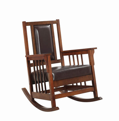 Ida Tobacco/Dark Brown Upholstered Rocking Chair - 600058 - Bien Home Furniture &amp; Electronics