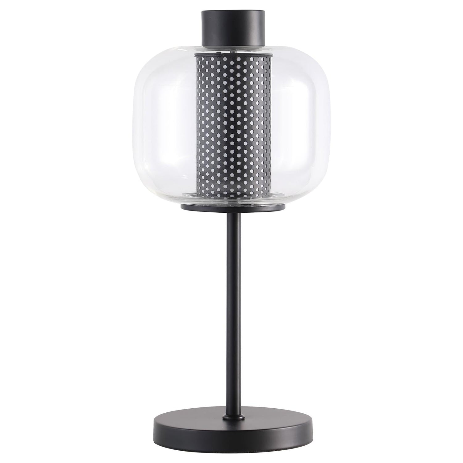 Ingrid Glass Shade Bedside Table Lamp Black - 920211 - Bien Home Furniture &amp; Electronics