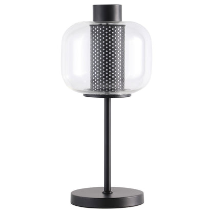Ingrid Glass Shade Bedside Table Lamp Black - 920211 - Bien Home Furniture &amp; Electronics