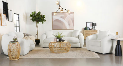 Isabella 3-Piece Upholstered Tight Back Living Room Set White - 509871-S3 - Bien Home Furniture &amp; Electronics