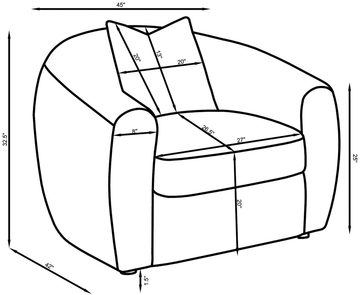 Isabella 3-Piece Upholstered Tight Back Living Room Set White - 509871-S3 - Bien Home Furniture &amp; Electronics
