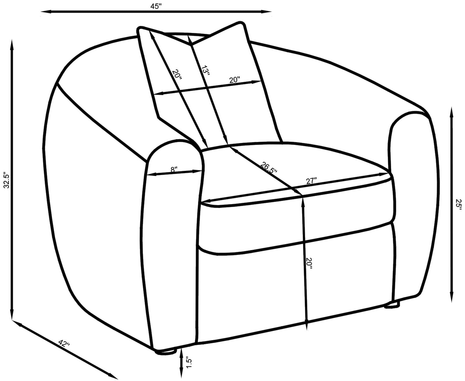Isabella 3-Piece Upholstered Tight Back Living Room Set White - 509871-S3 - Bien Home Furniture &amp; Electronics