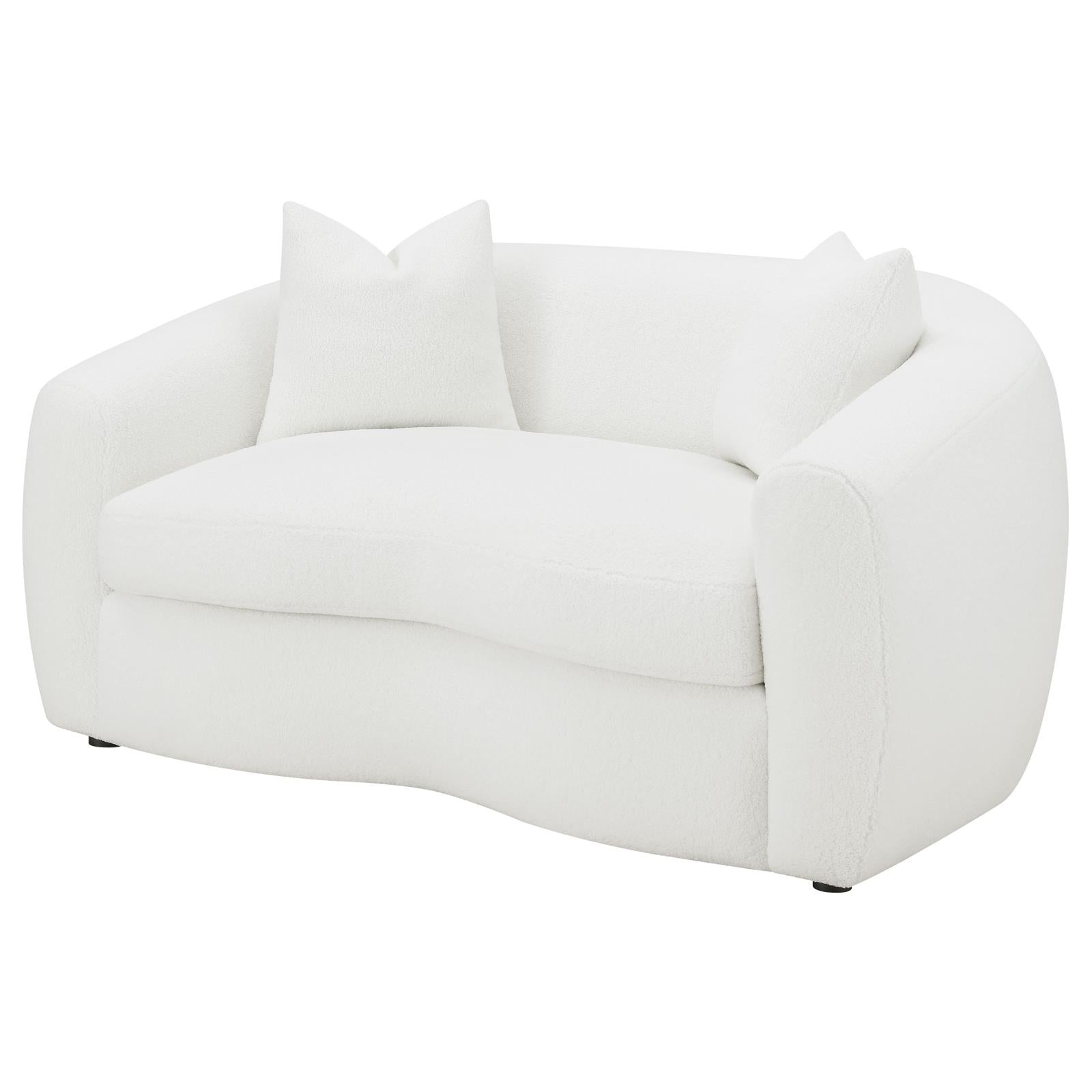 Isabella Upholstered Tight Back Loveseat White - 509872 - Bien Home Furniture &amp; Electronics