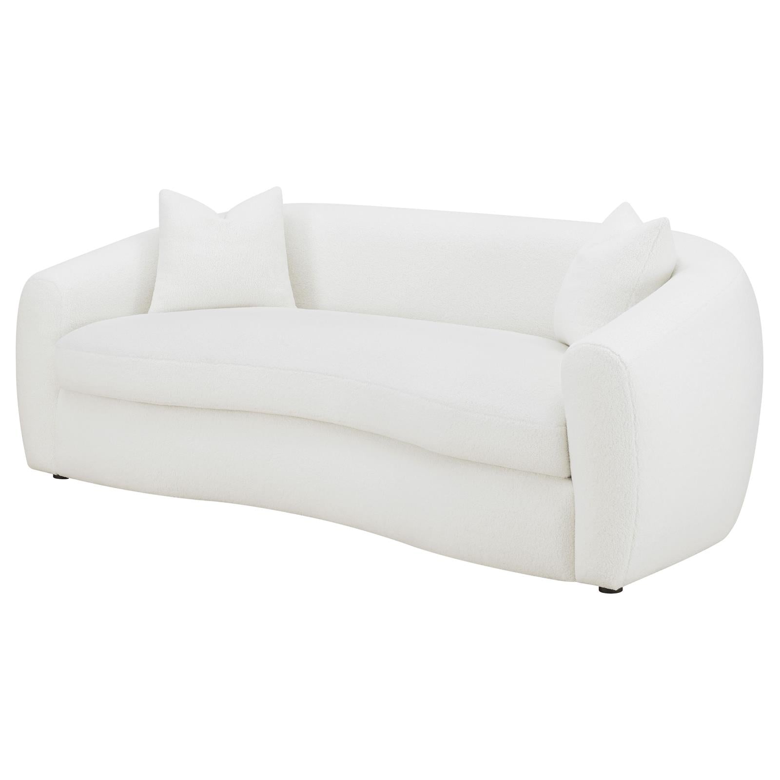 Isabella Upholstered Tight Back Sofa White - 509871 - Bien Home Furniture &amp; Electronics