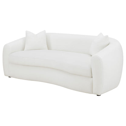 Isabella Upholstered Tight Back Sofa White - 509871 - Bien Home Furniture &amp; Electronics