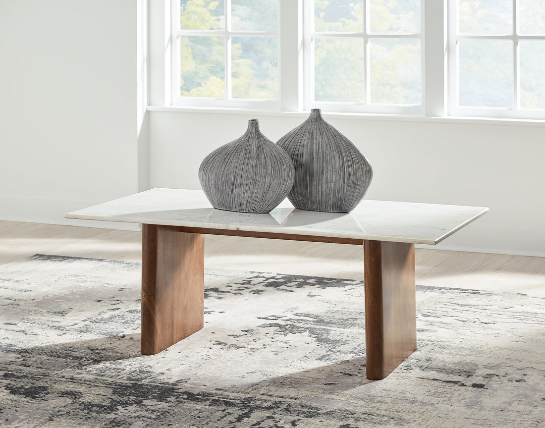 Isanti Light Brown/White Coffee Table - T662-1 - Bien Home Furniture & Electronics