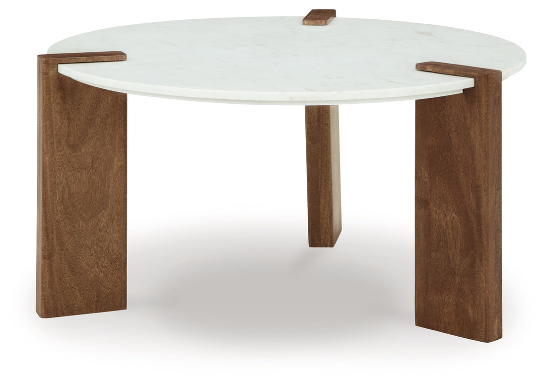 Isanti White/Brown Coffee Table - T652-8 - Bien Home Furniture &amp; Electronics