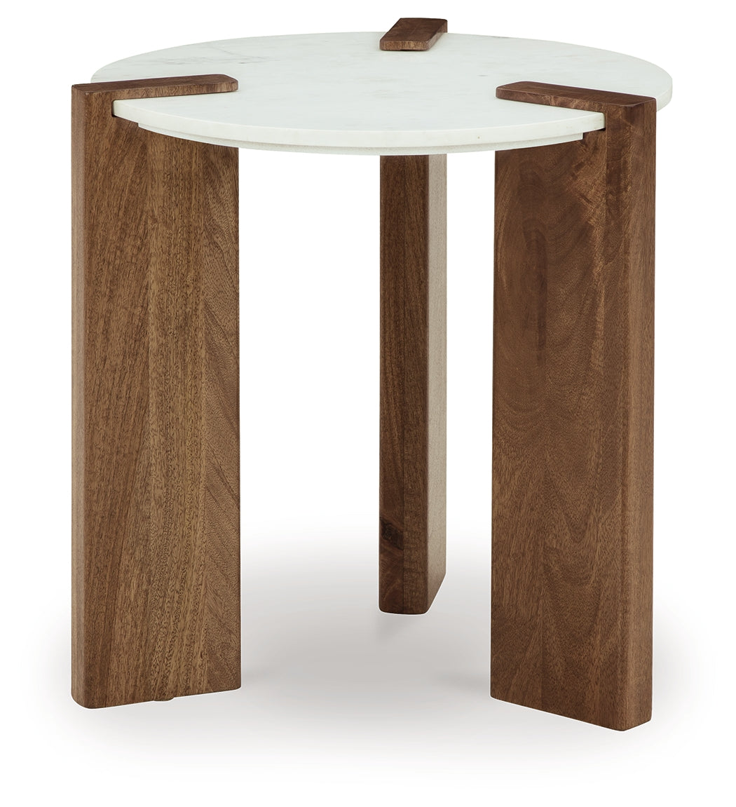 Isanti White/Brown End Table - T652-6 - Bien Home Furniture &amp; Electronics