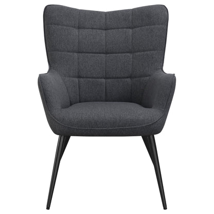 Isla Upholstered Flared Arms Accent Chair with Grid Tufted - 909466 - Bien Home Furniture &amp; Electronics