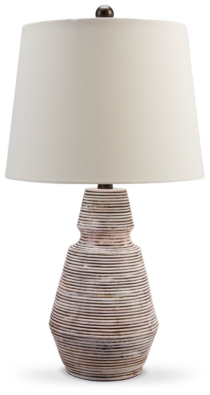 Jairburns Brick Red/White Table Lamp, Set of 2 - L243284 - Bien Home Furniture &amp; Electronics