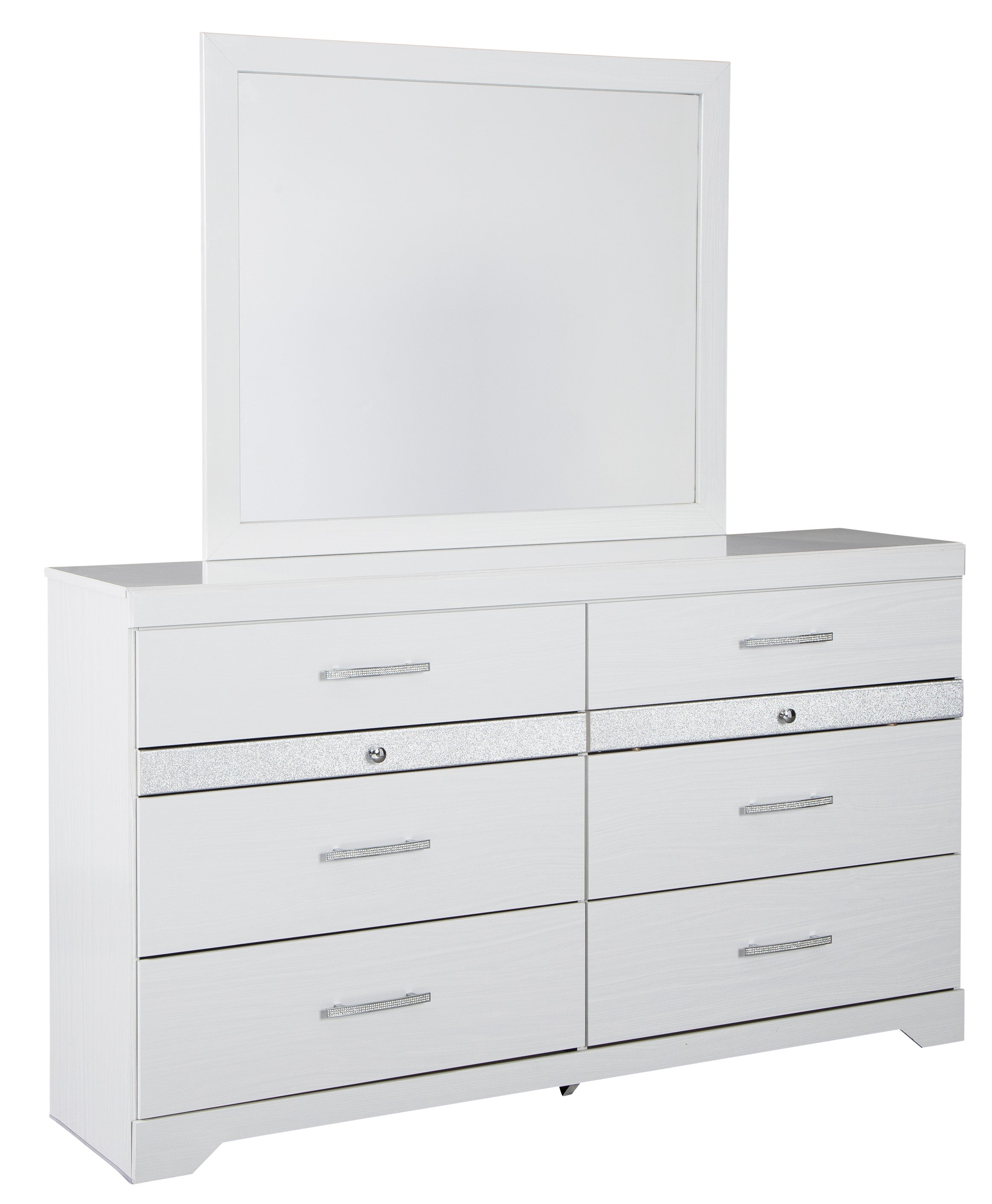 Jallory White Mirror (Mirror Only) - B302-36 - Bien Home Furniture &amp; Electronics