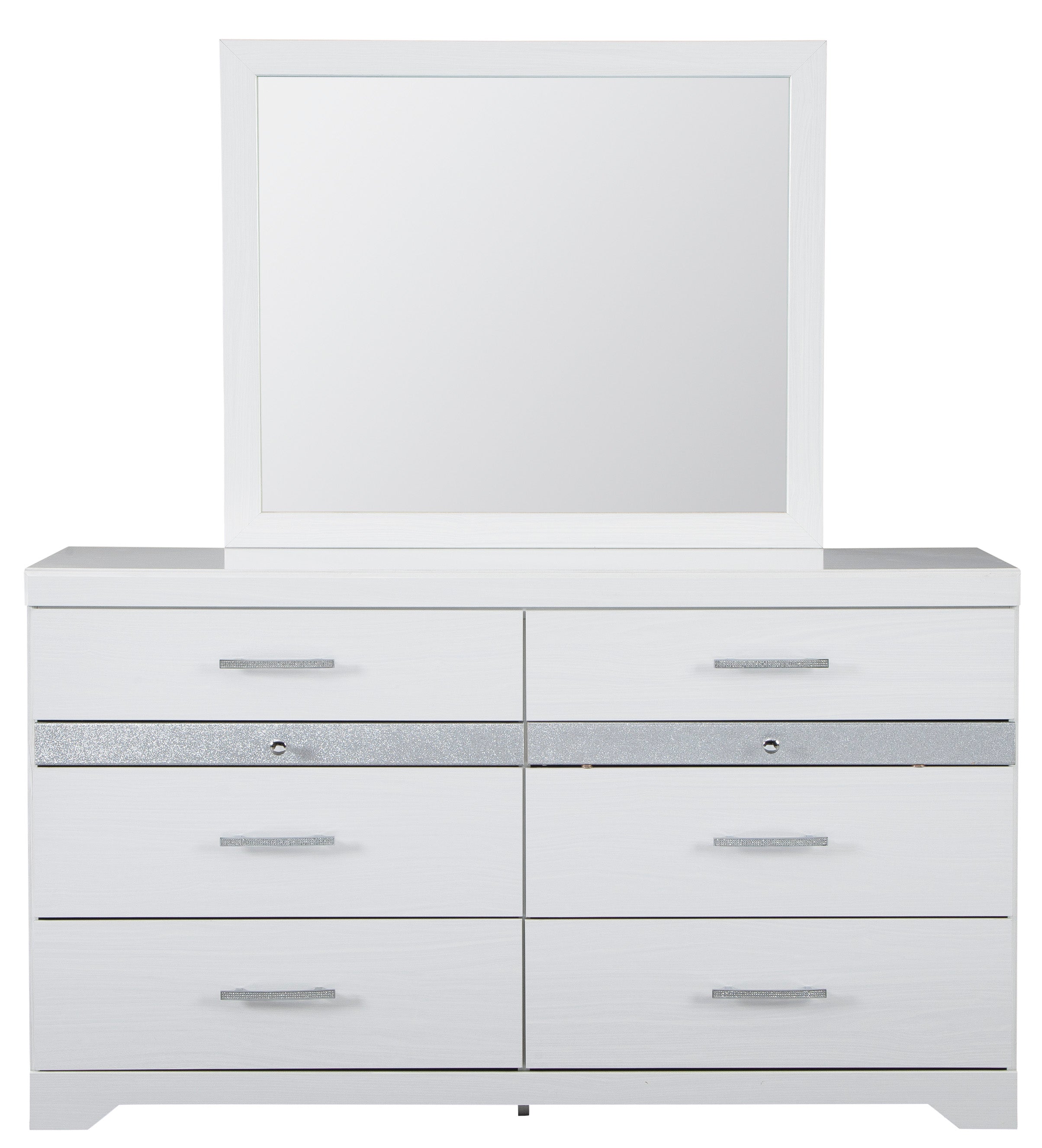 Jallory White Mirror (Mirror Only) - B302-36 - Bien Home Furniture &amp; Electronics
