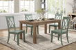 Janina Natural/Teal Dining Set - SET | 5516-66 | 5516TLS(3) - Bien Home Furniture & Electronics