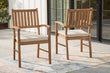 Janiyah Light Brown Outdoor Dining Arm Chair, Set of 2 - P407-601A - Bien Home Furniture & Electronics