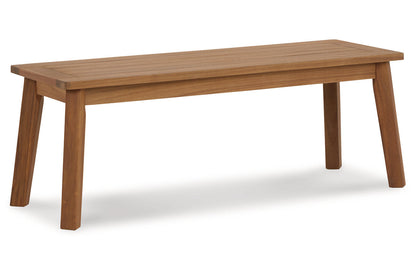 Janiyah Light Brown Outdoor Dining Bench - P407-600 - Bien Home Furniture &amp; Electronics