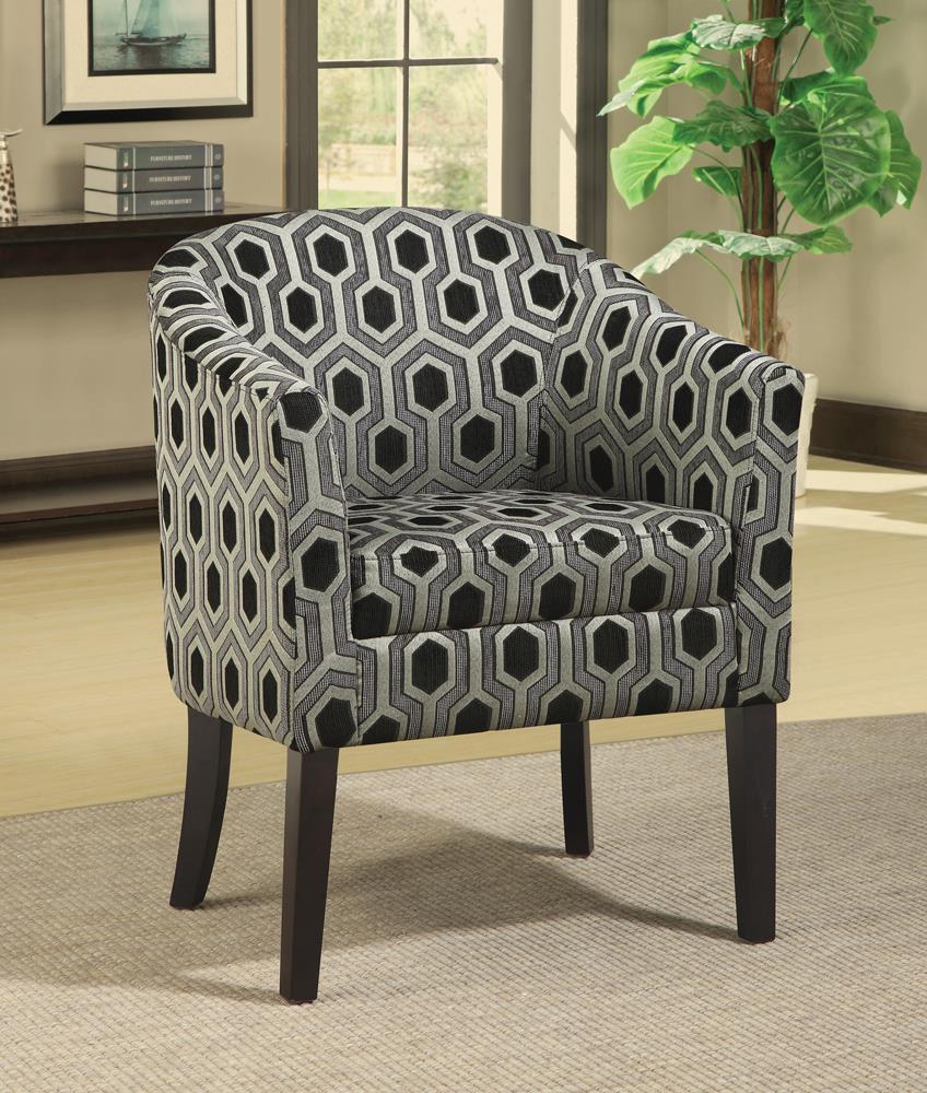 Jansen Gray/Black Hexagon Patterned Accent Chair - 900435 - Bien Home Furniture &amp; Electronics